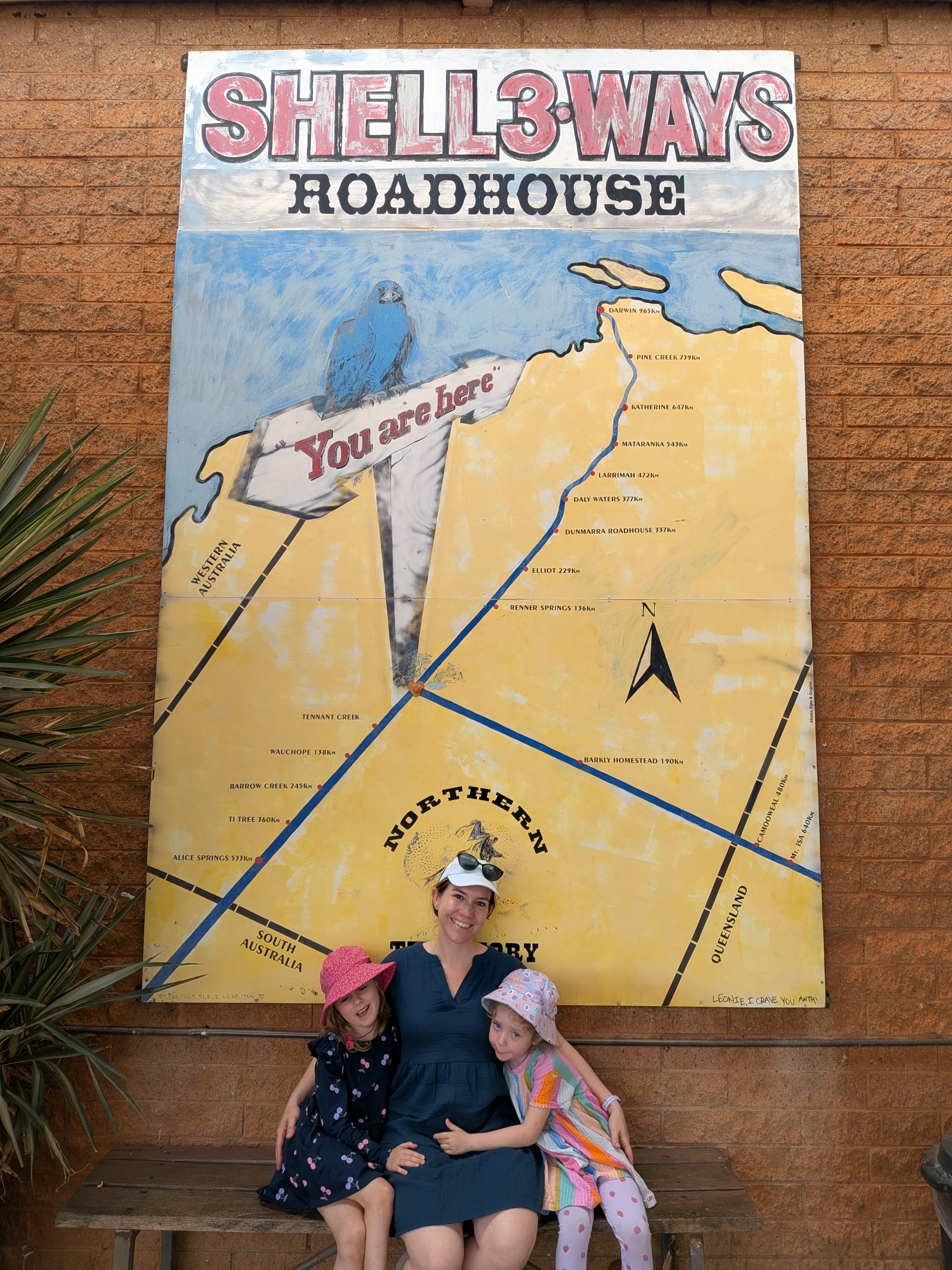 Erin and the girls at the Shell Threeways Roadhouse map