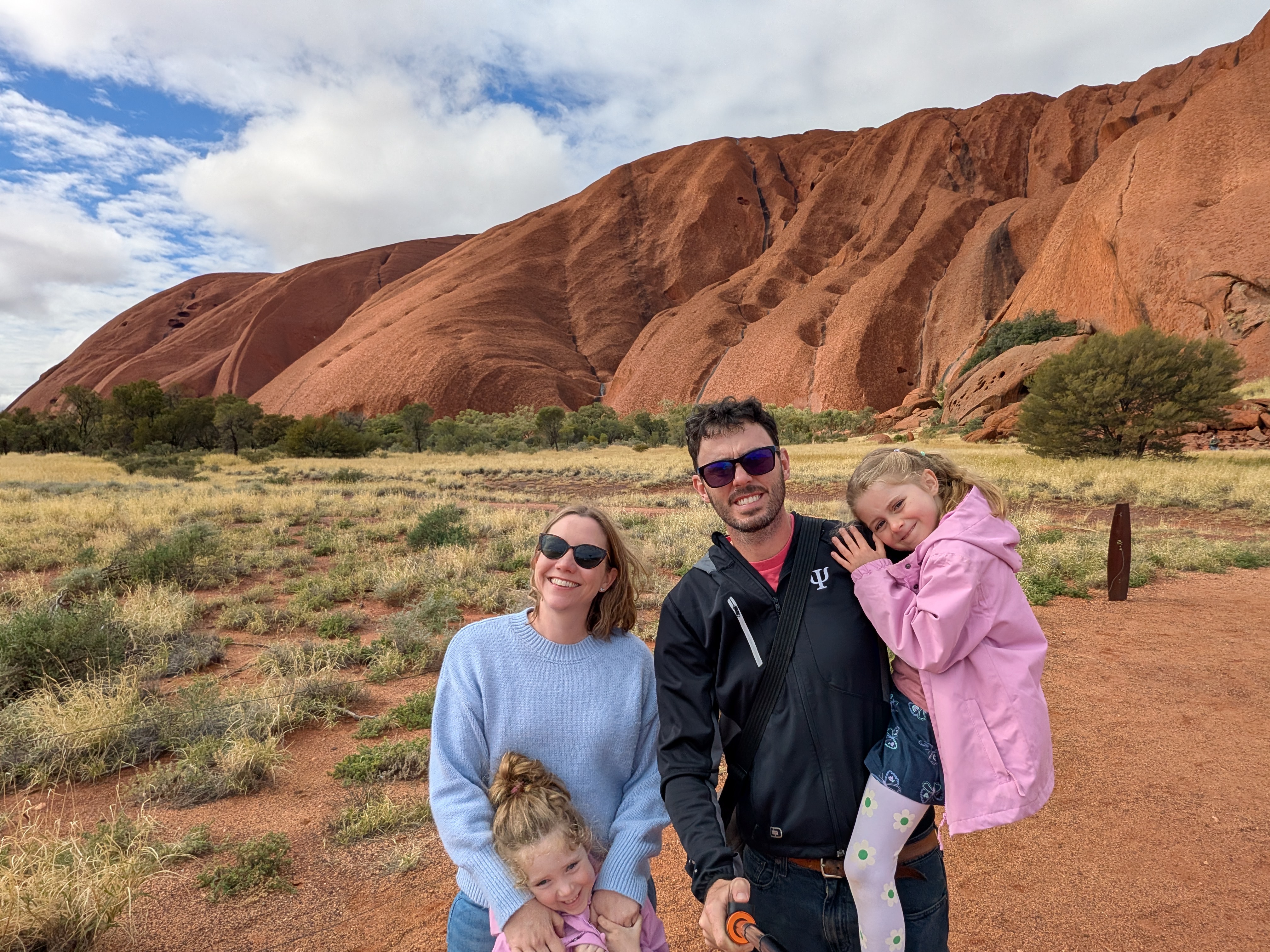 Family photo at the base of Uluru