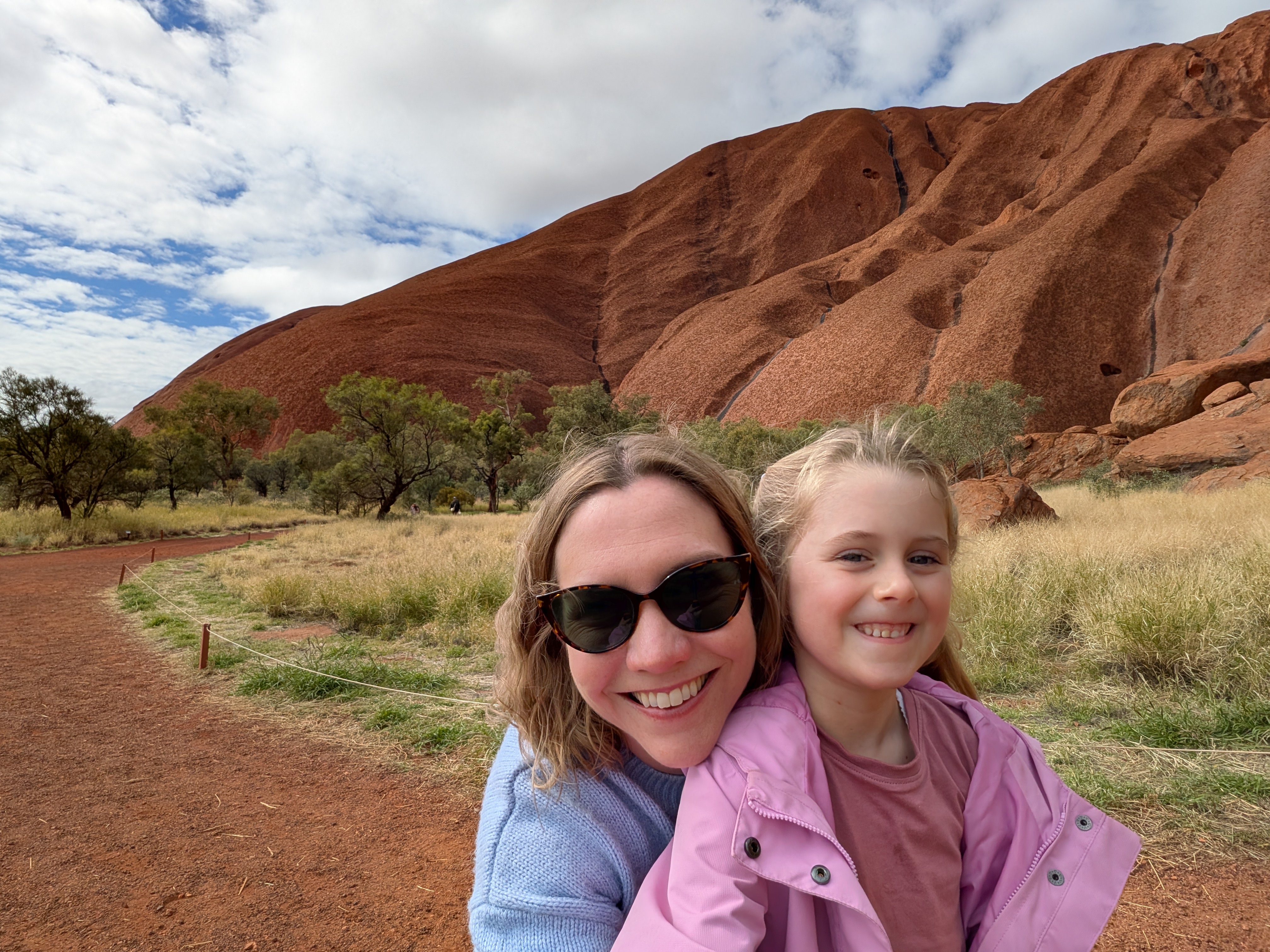 Erin and Hazel selfie at the base of Uluru