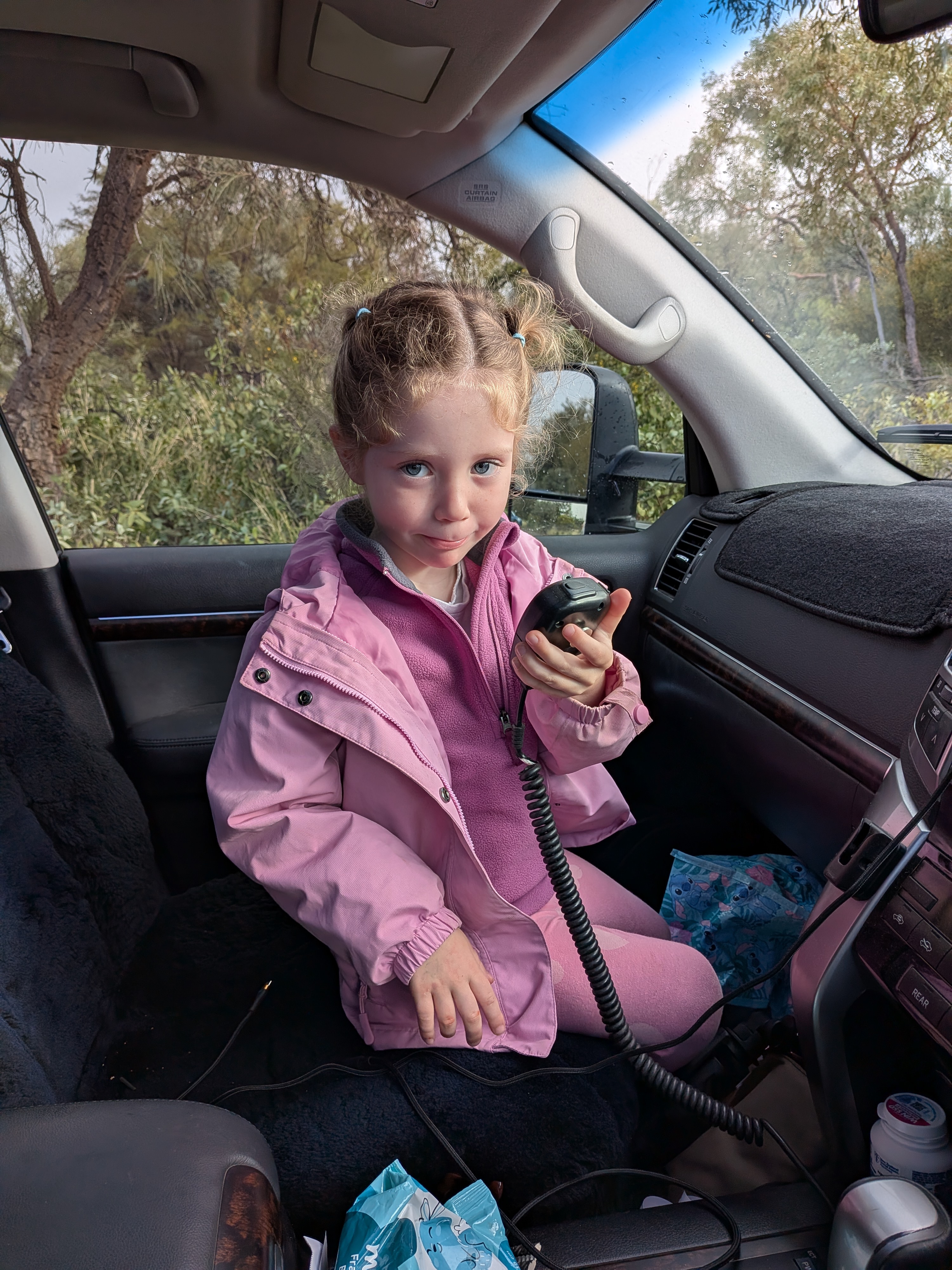 Leah on the UHF radio in the car on a foggy morning