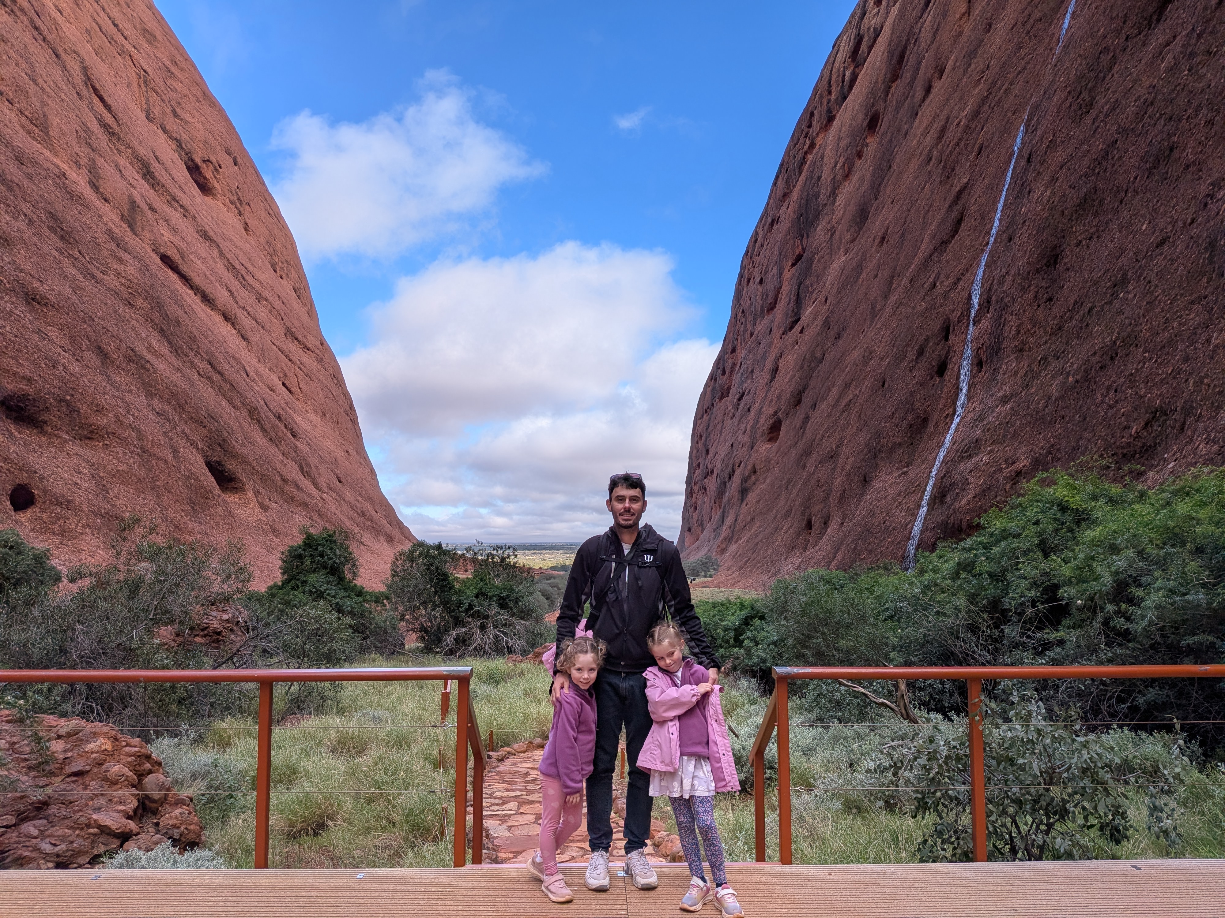 Dylan and the girls at the entrance to Walpa Gorge