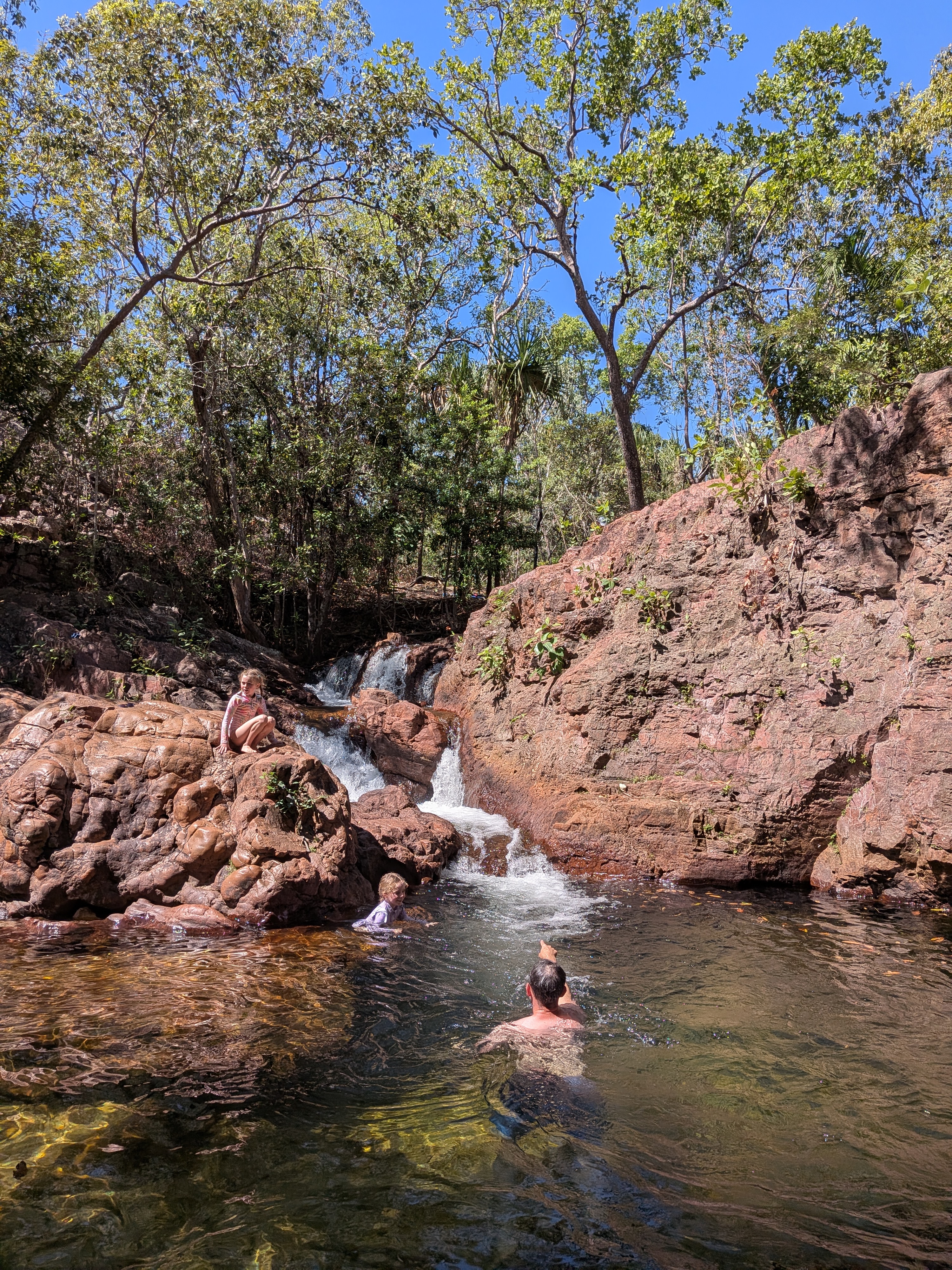 Waterfall hopping at Walker Creek — all three at the cascade