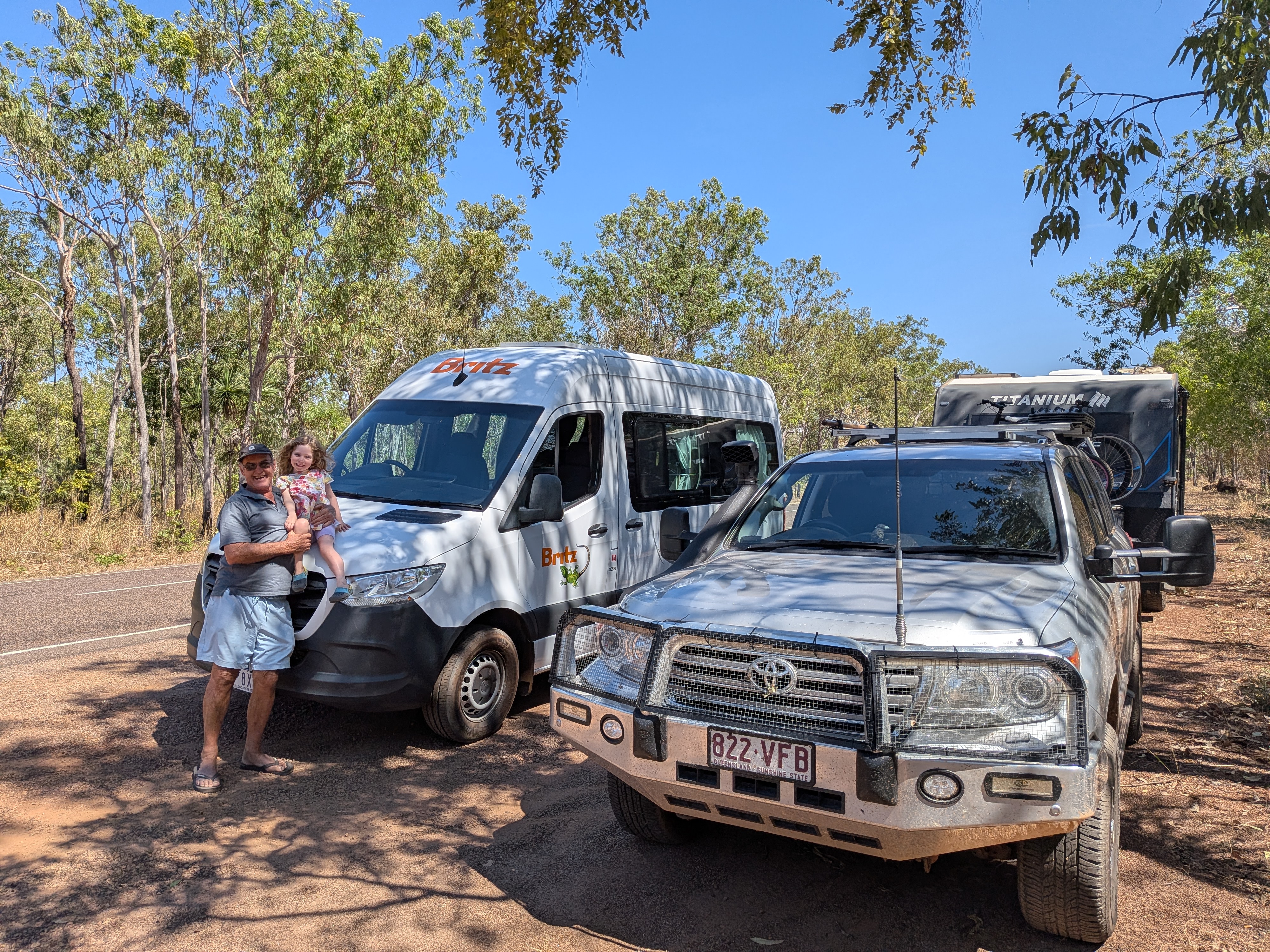 Pa and Leah at a swap stop &mdash; Lizzie, Reg and TITANIUM HARDCORE all in convoy