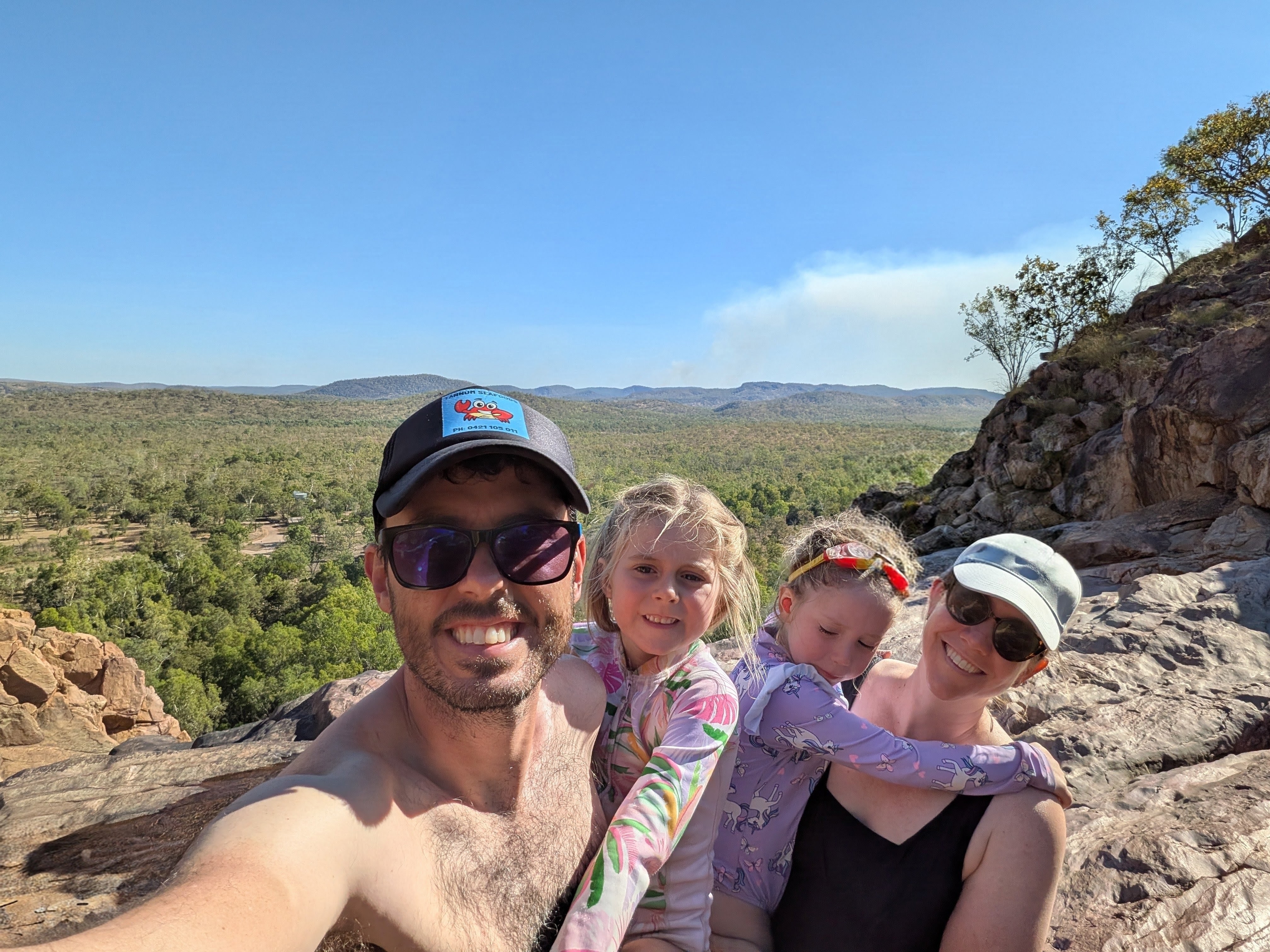 Summit selfie &mdash; the four of us above Gunlom Falls