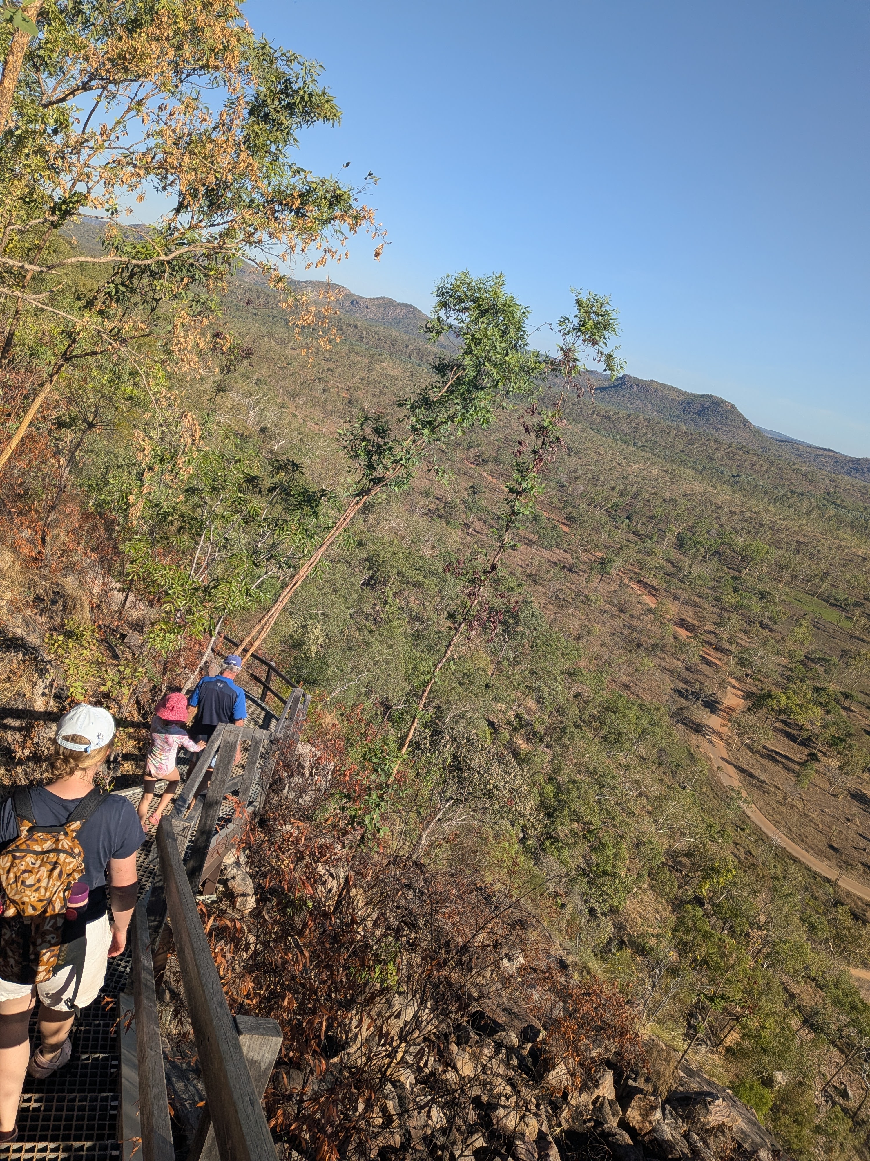Heading back down the infamous Gunlom stairs