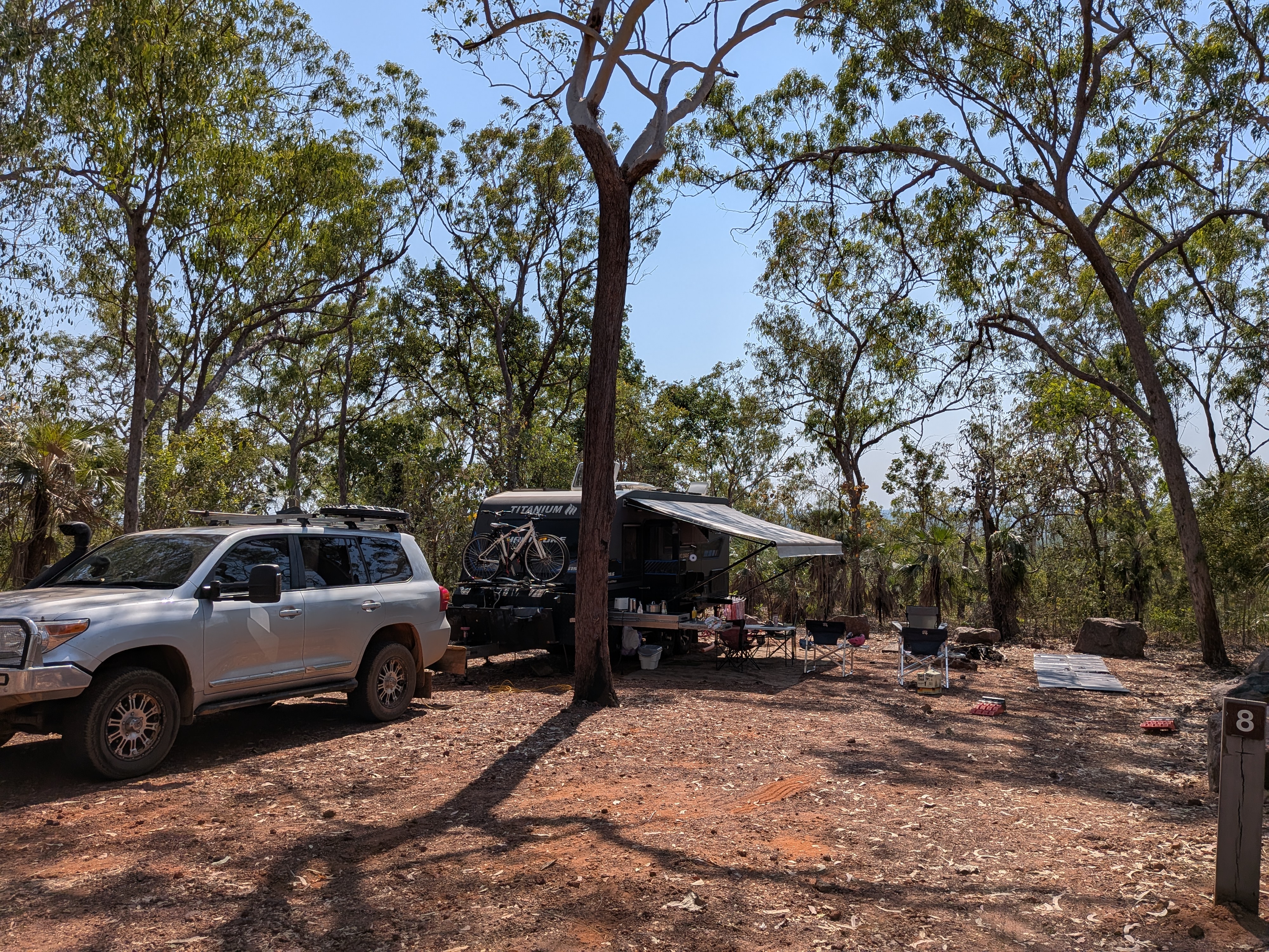 Site number 8 in all its glory &mdash; room for everyone and a vista over the park