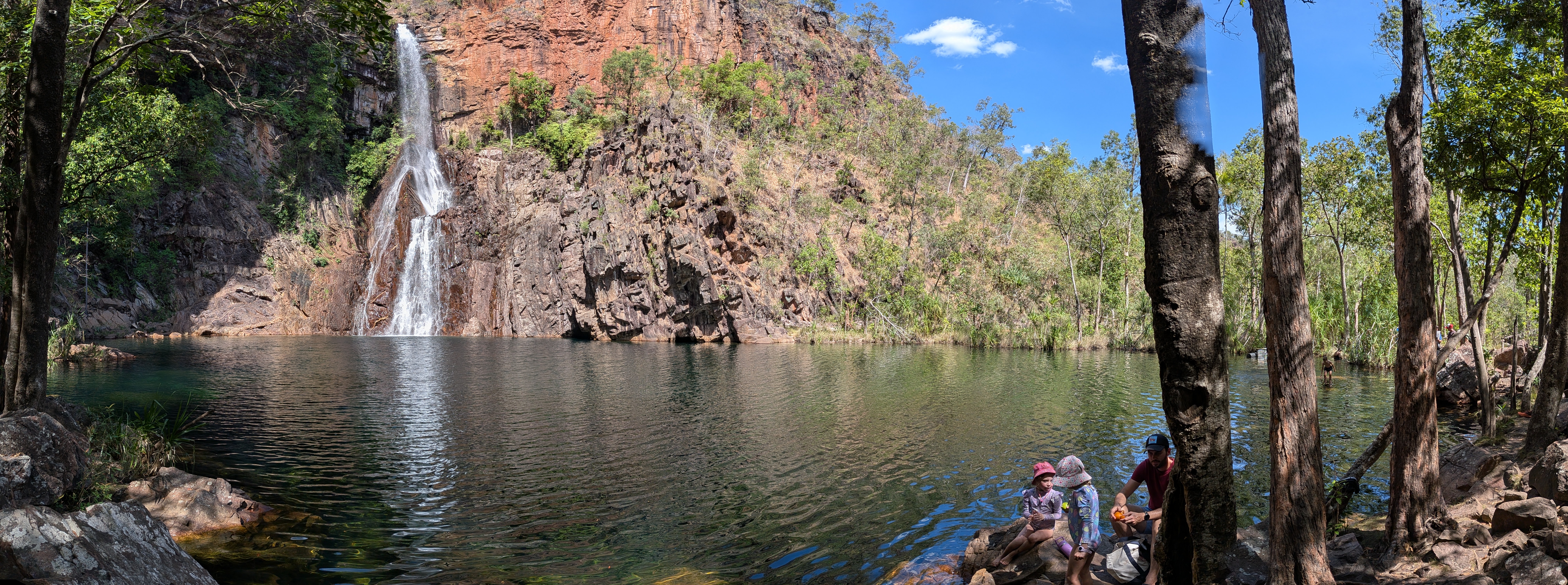 Sandy Creek Falls in full panorama &mdash; worth every step
