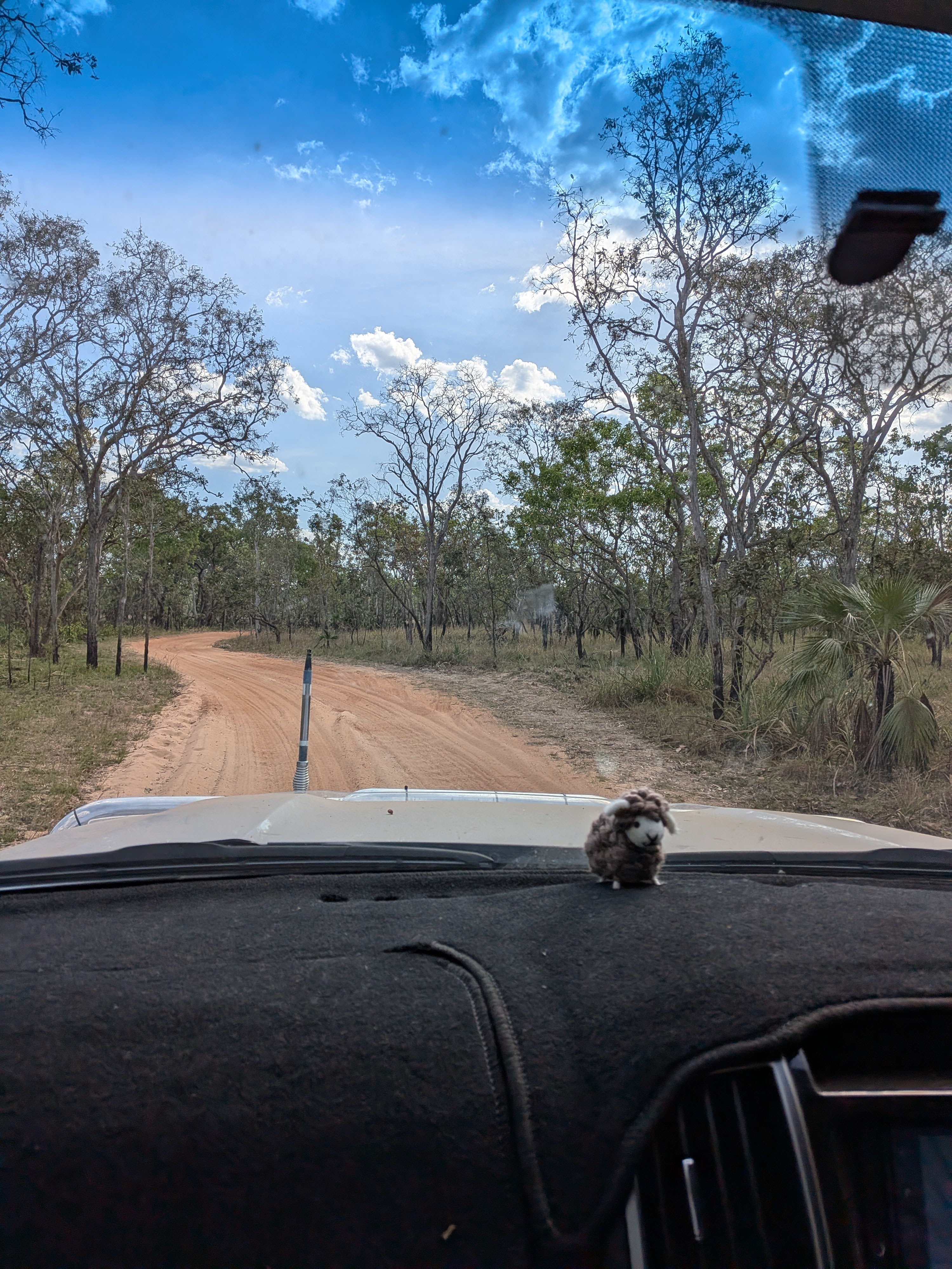 Baaanaby navigating the sandy track &mdash; Erin&rsquo;s turn at the wheel