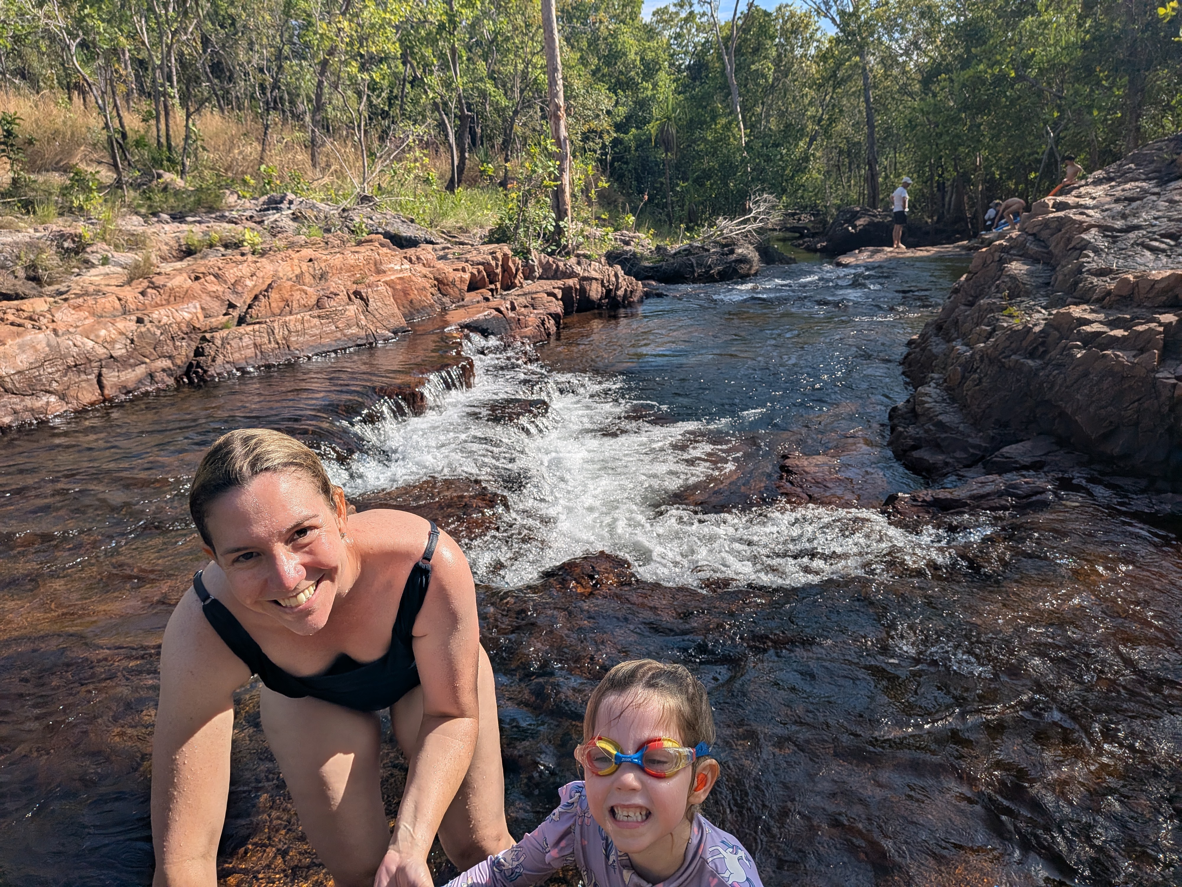 Erin and Leah claiming the top pool for one final Buley swim