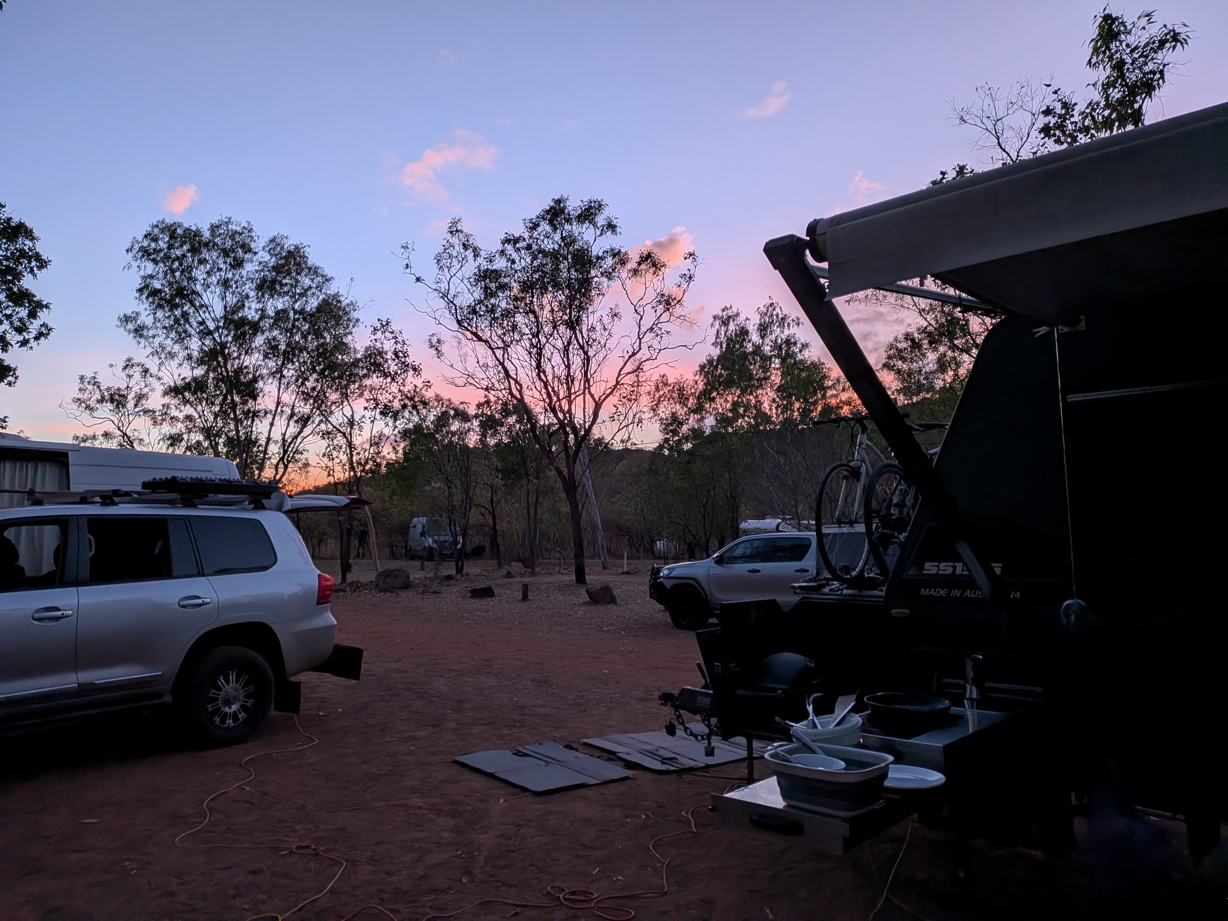 Sunrise over camp on our last Edith Falls morning