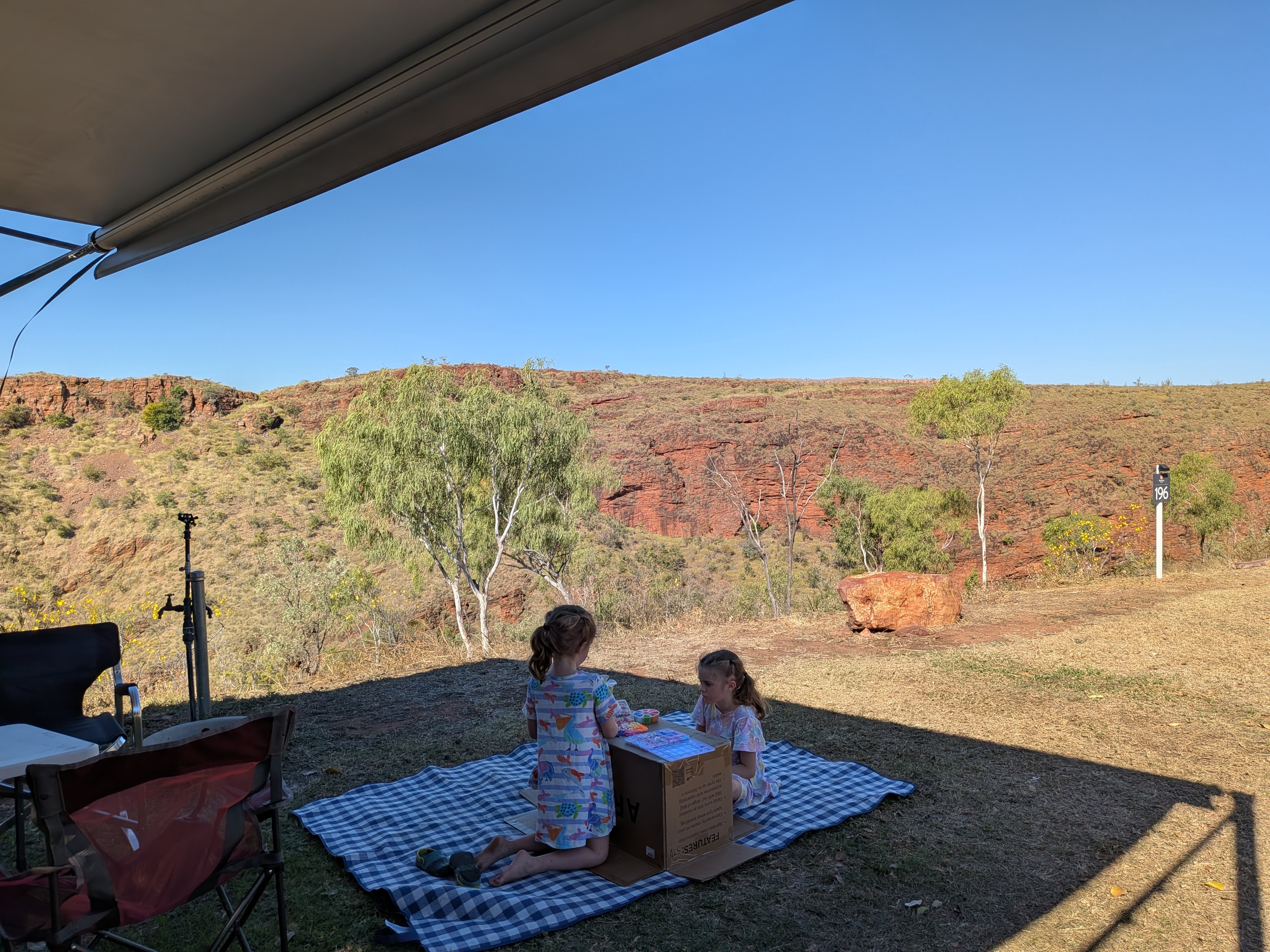 Craft with a view while we set up camp