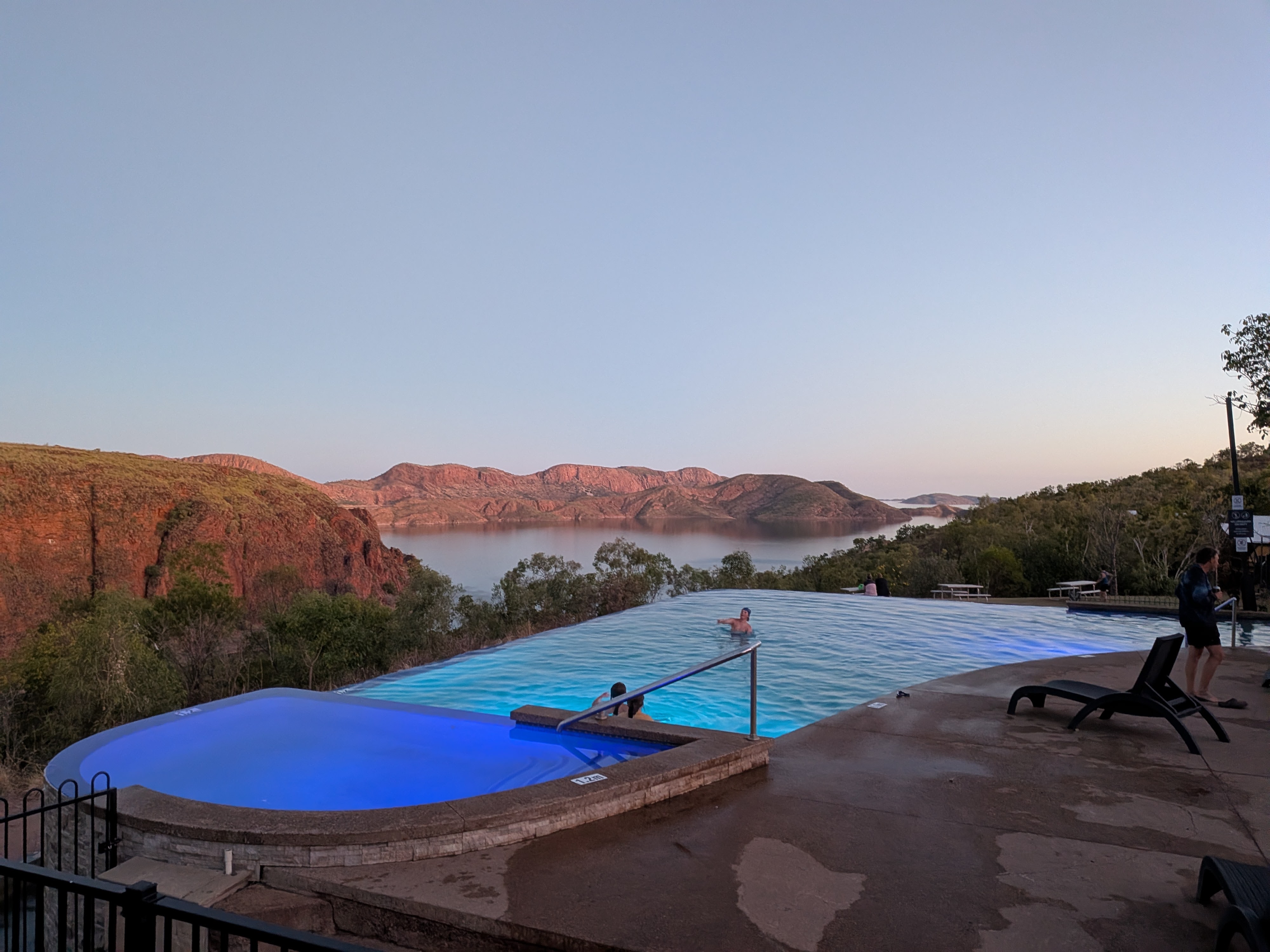 Dusk at the infinity pool