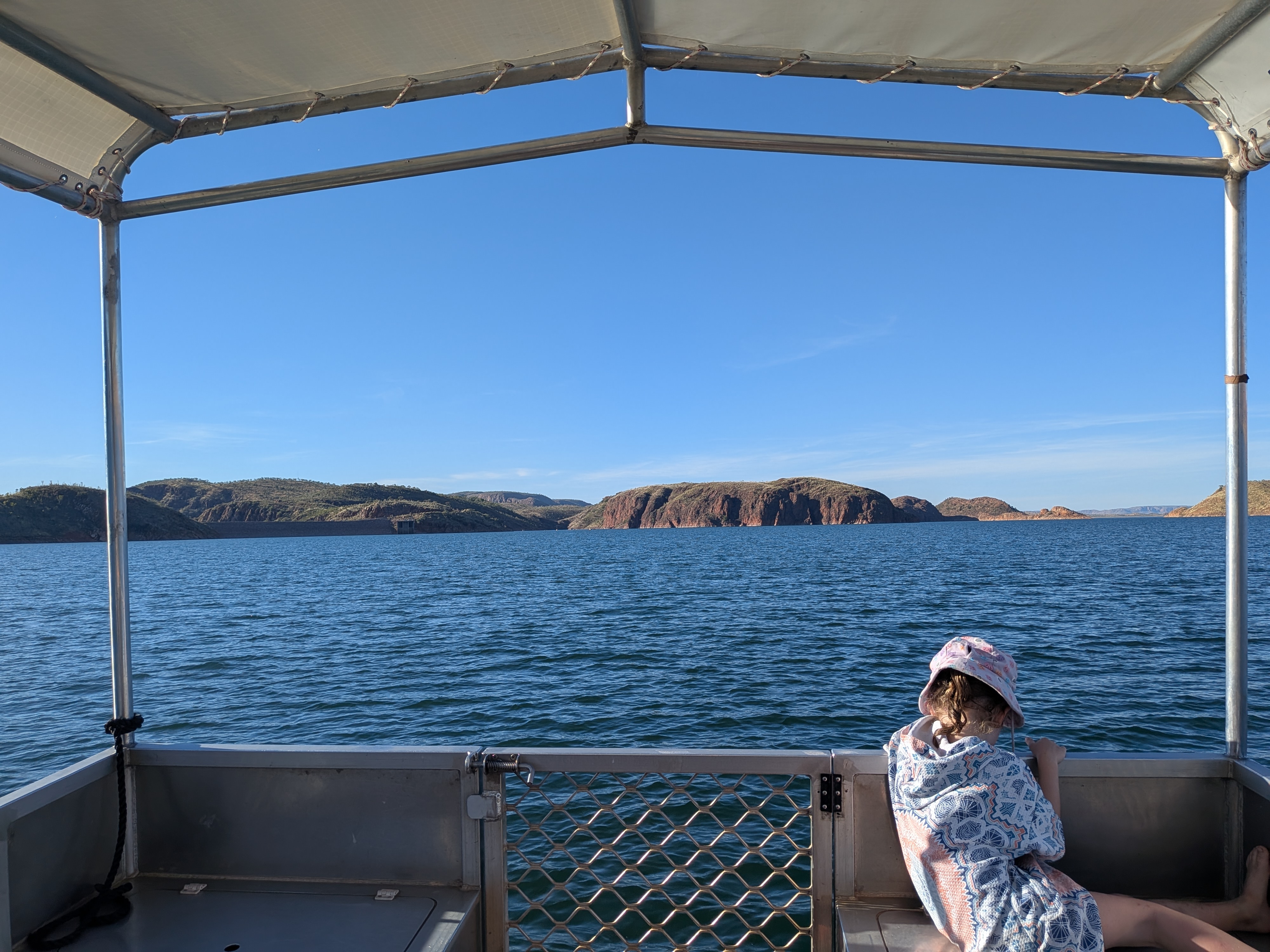 All swum out &mdash; watching the shoreline slide past