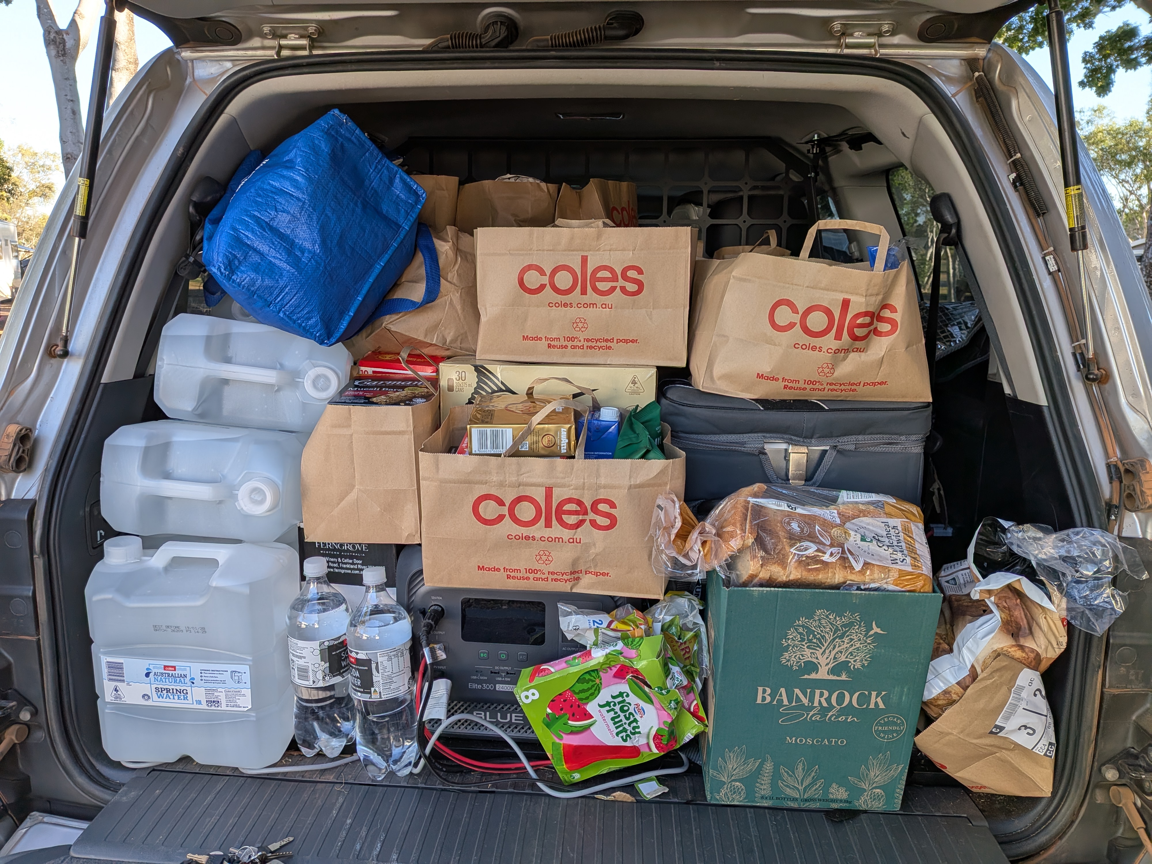 Three weeks&rsquo; worth of groceries crammed into one very full boot