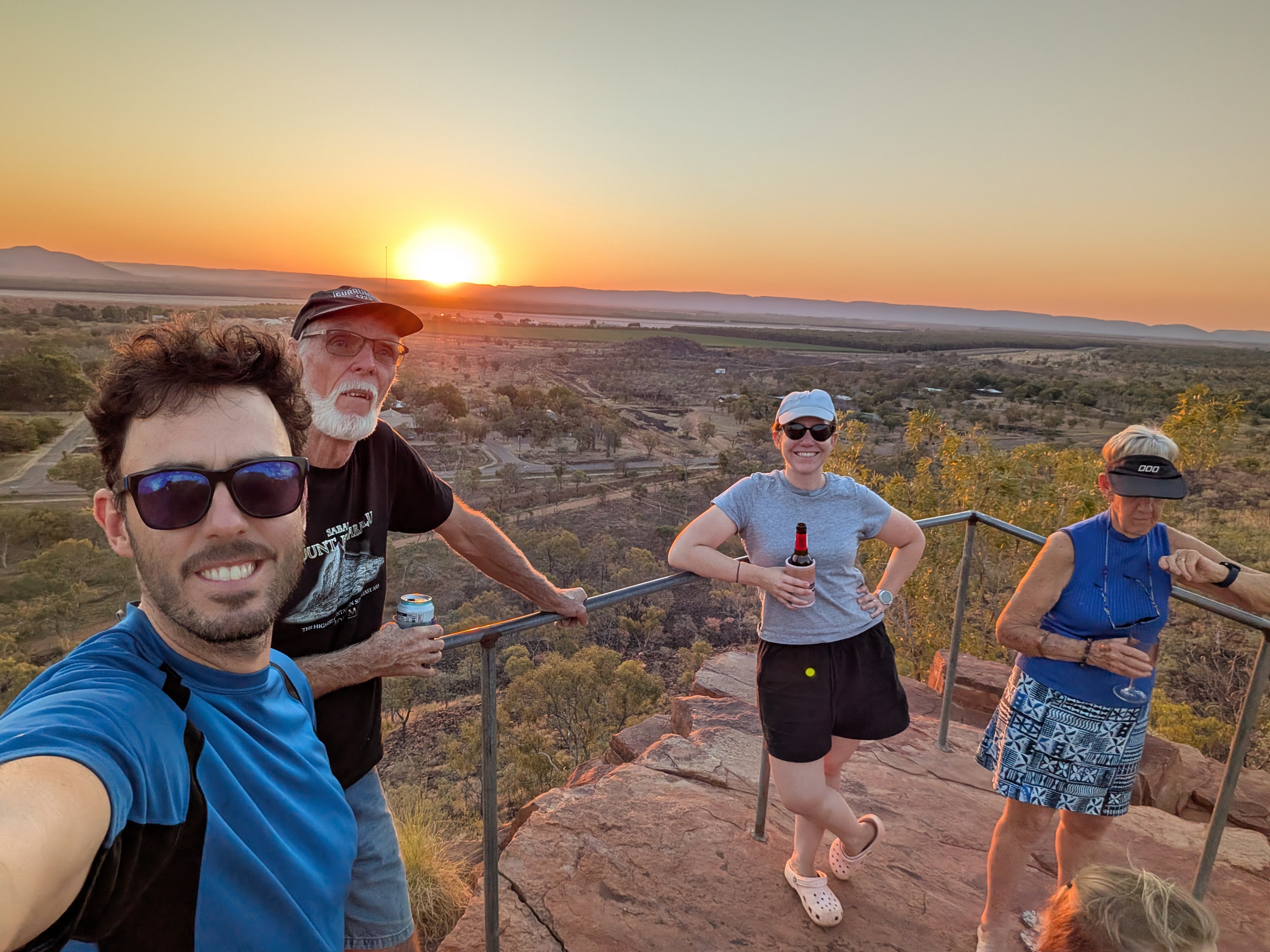 Sunset drinks on Kelly&rsquo;s Knob with Gordon and Tricia