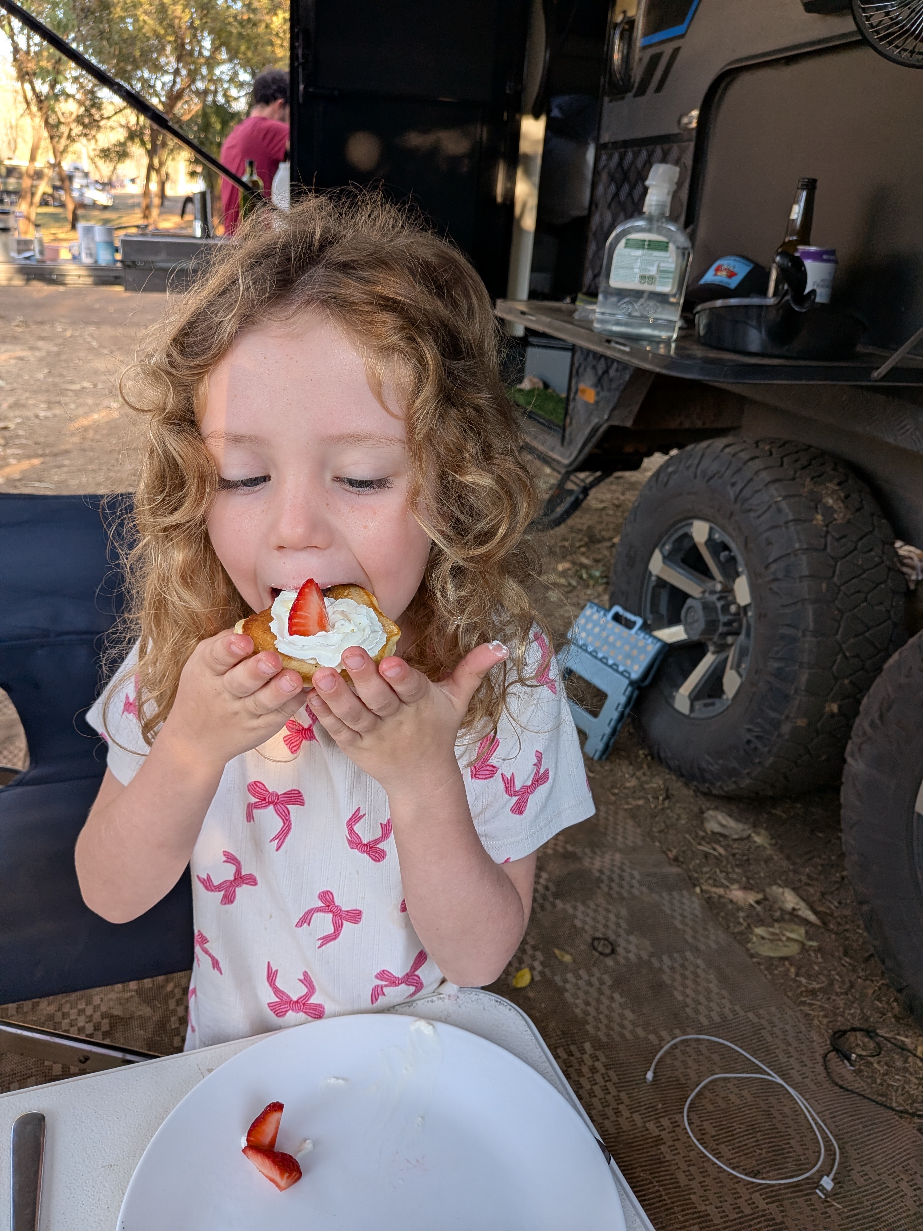 Leah making short work of hers