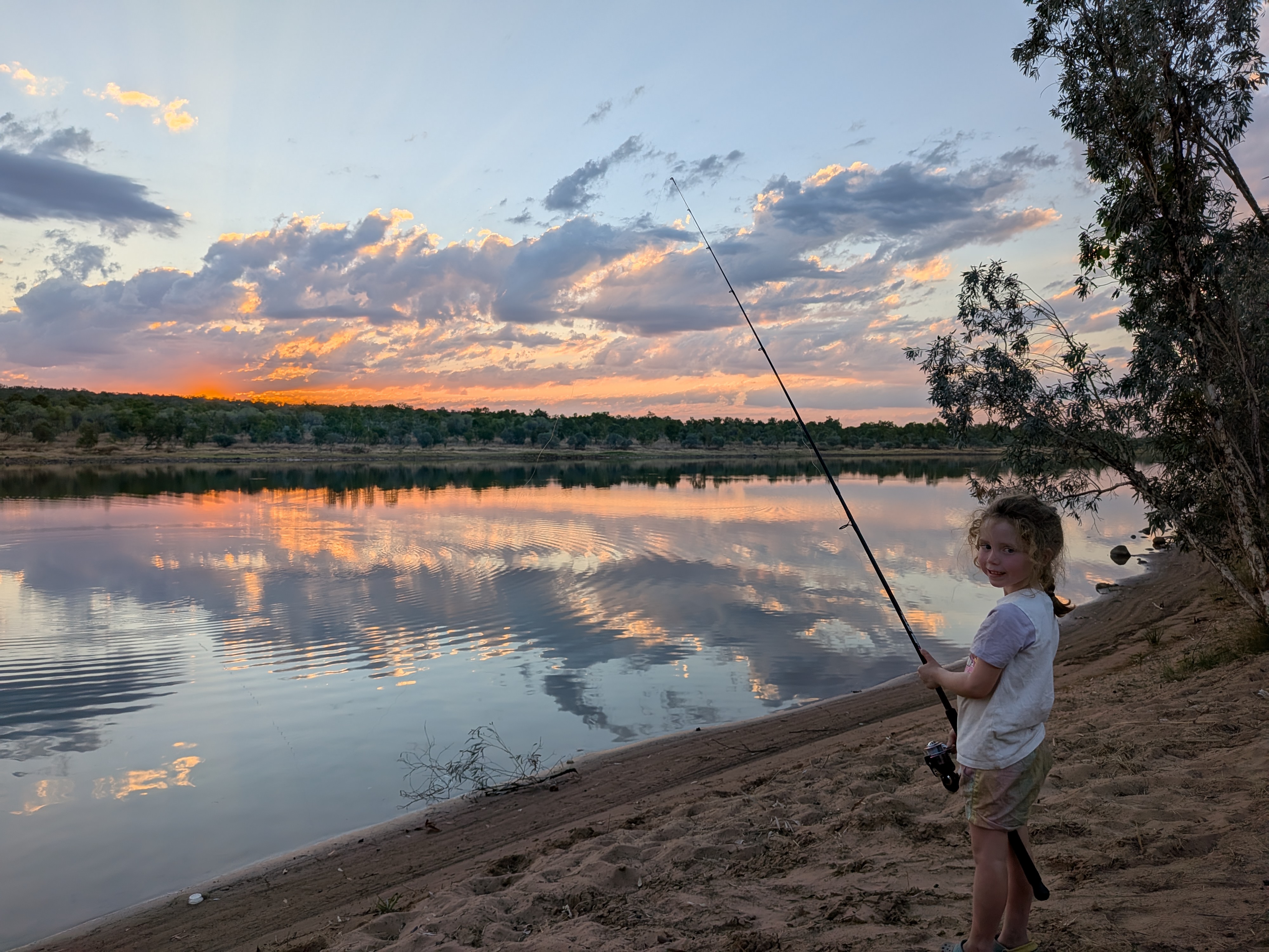 Leah fishing the last of the light