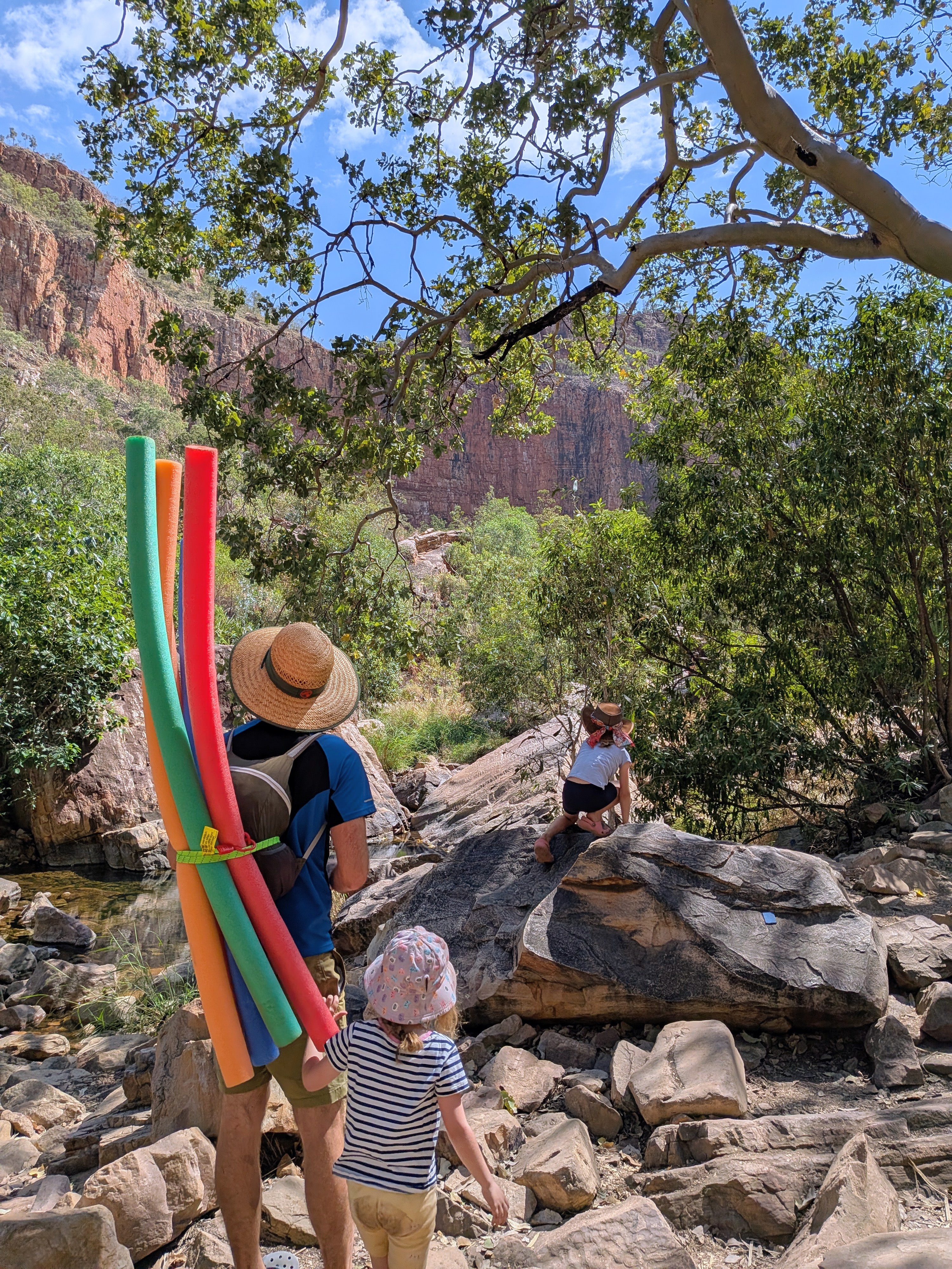 Pool-noodle cargo on the Emma Gorge trail