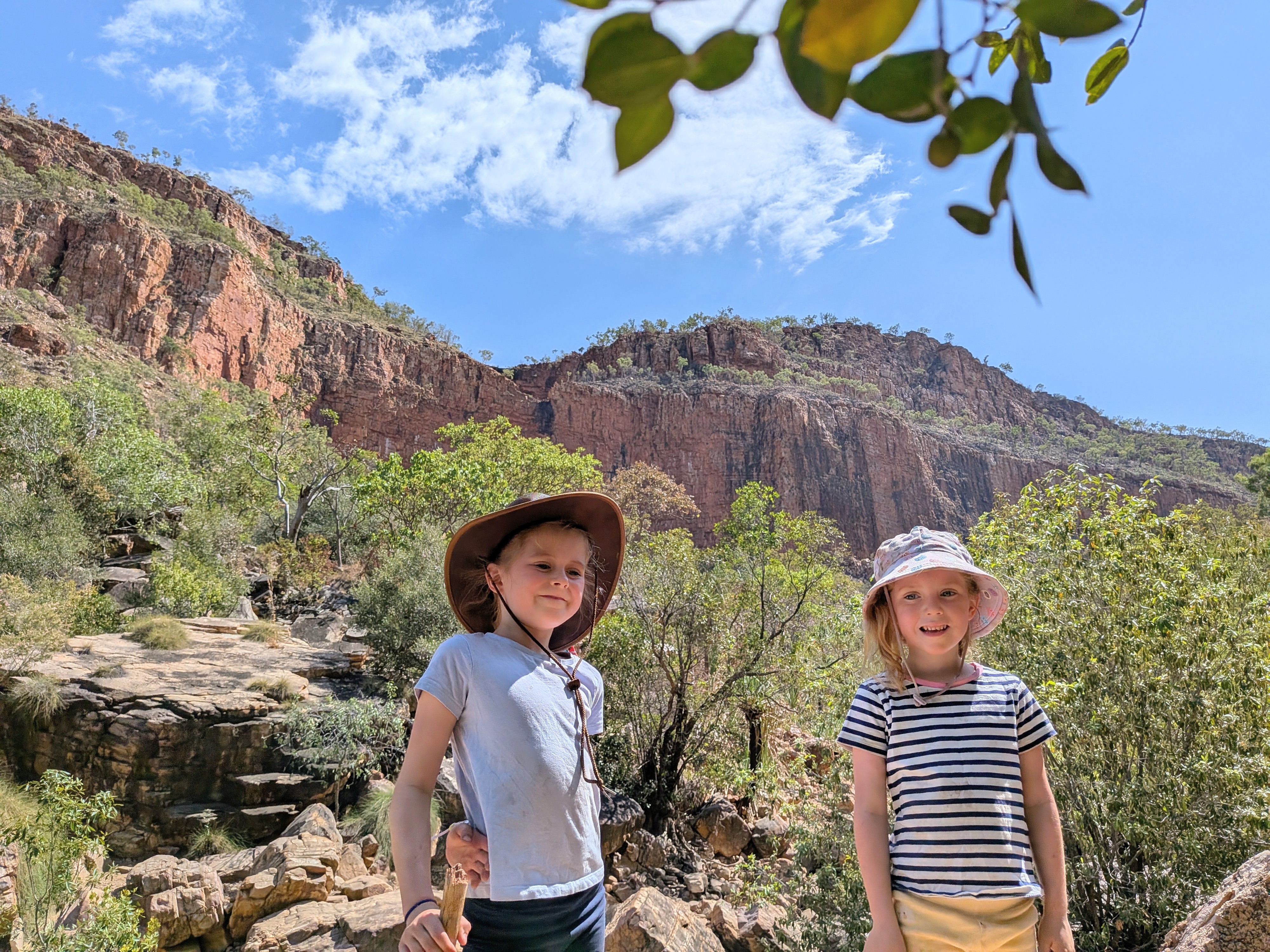 The girls under the red walls of Emma Gorge