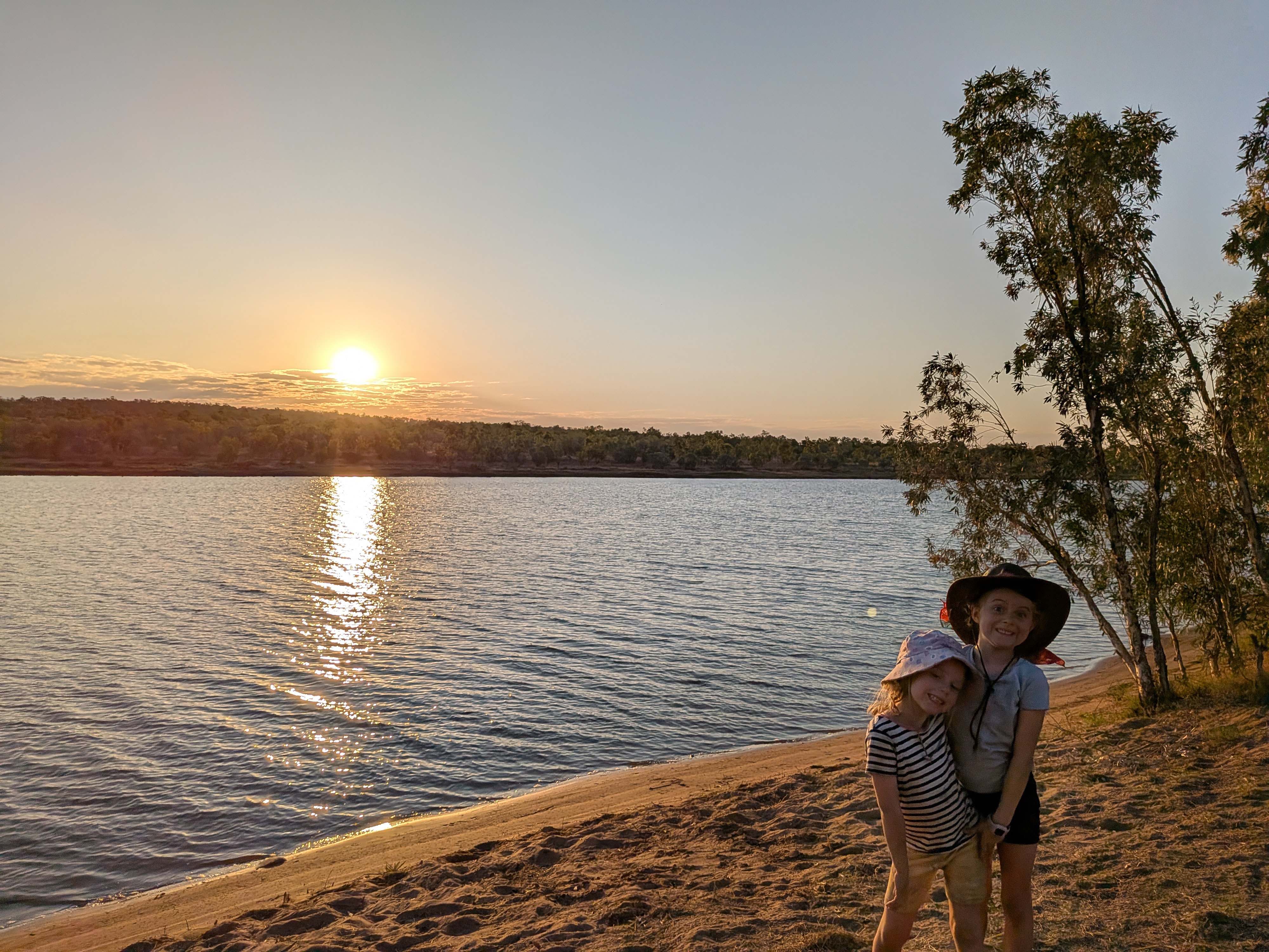 Sisters at sunset on the Pentecost bank