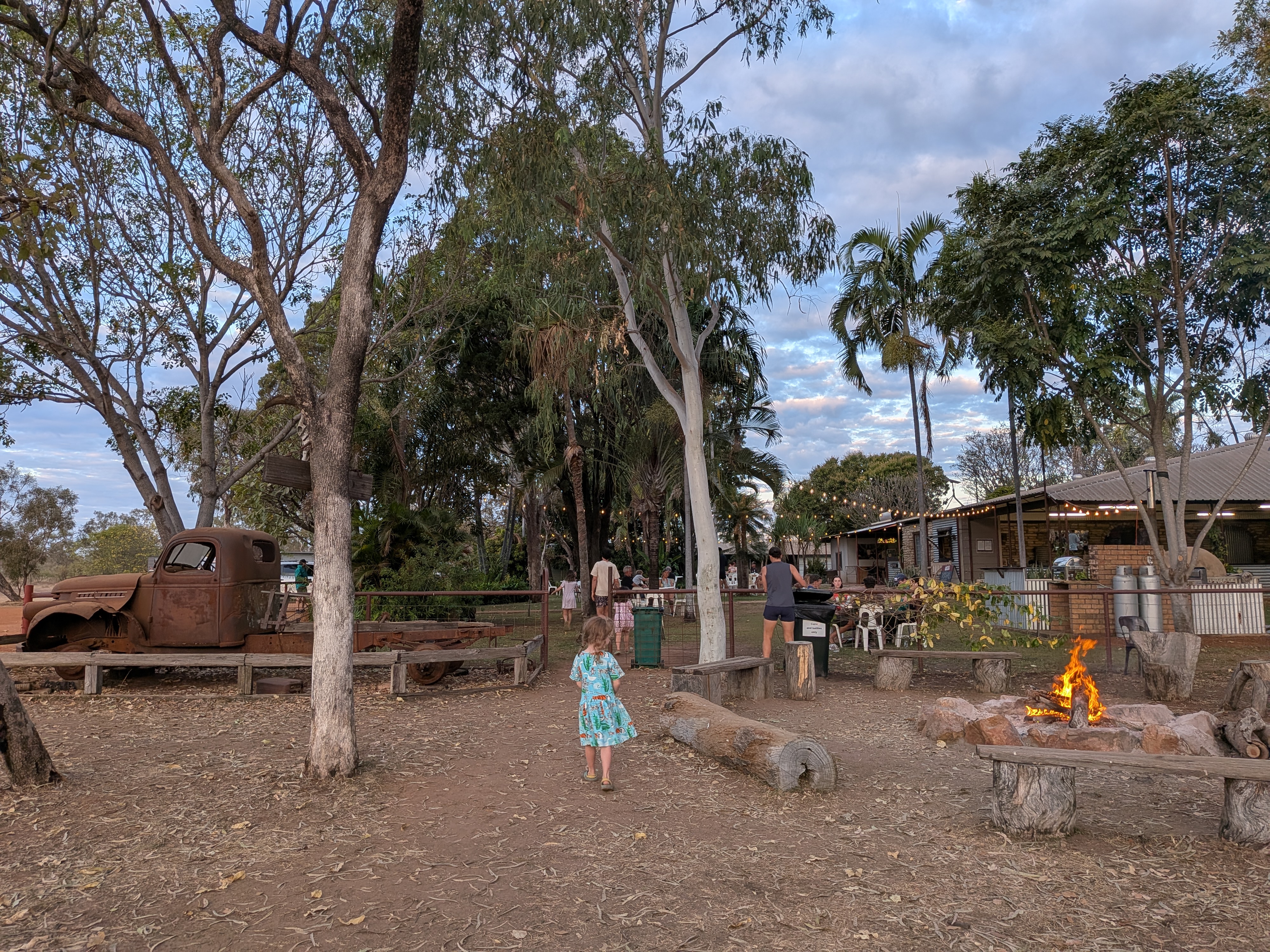 Leah heading up for the evening at the station fire pit