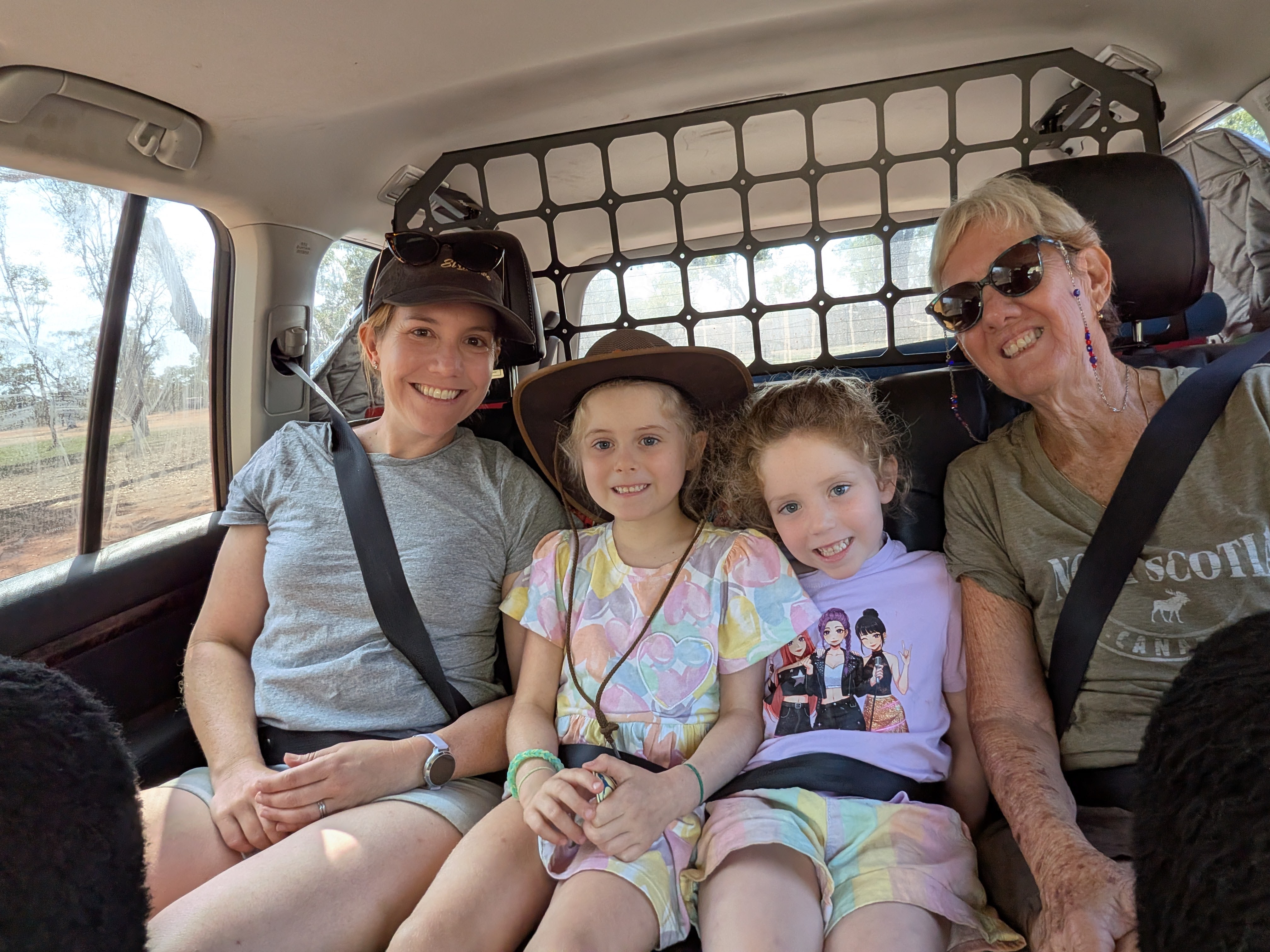 One car for the whole crew &mdash; the back-seat contingent