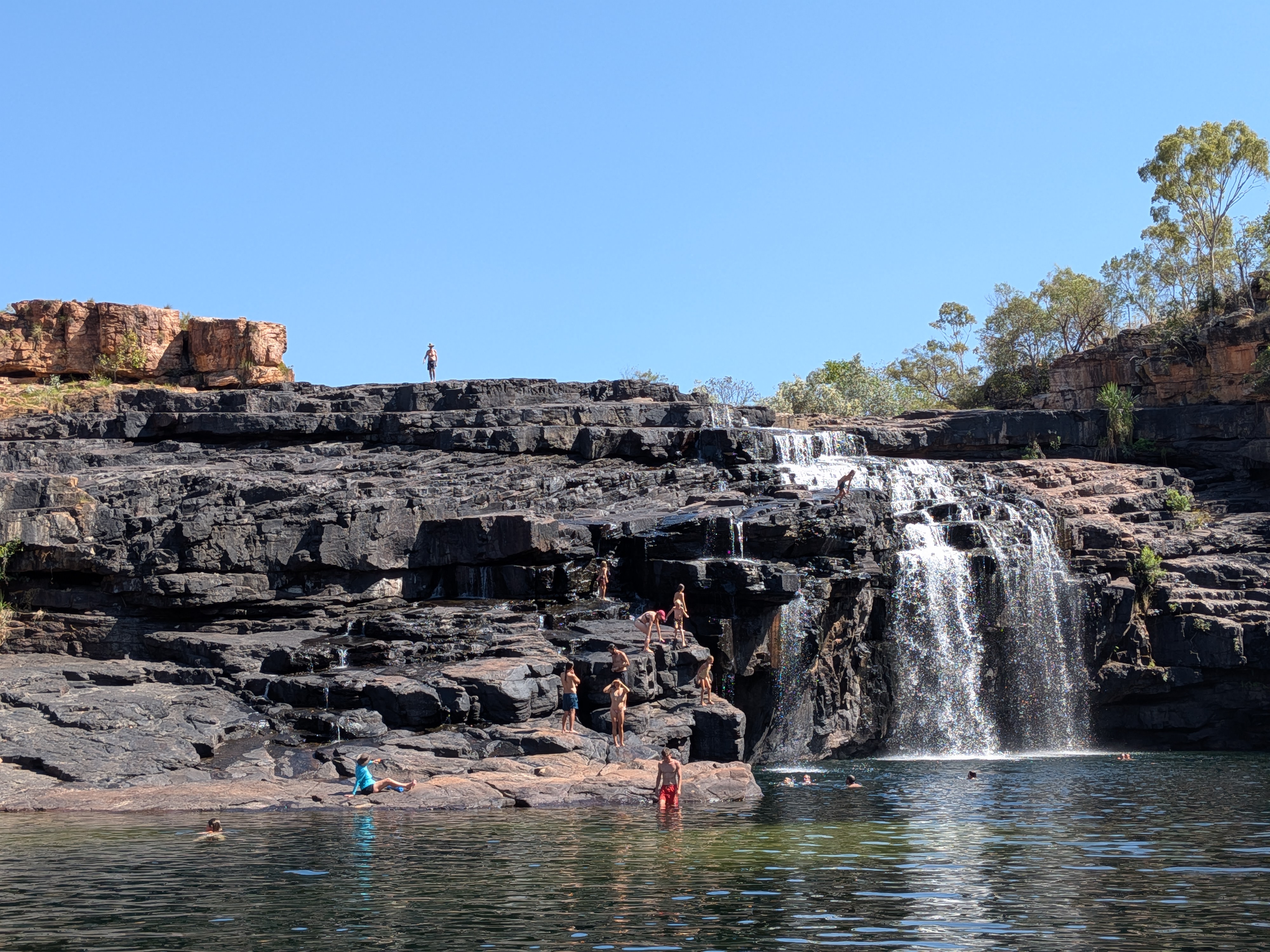 The tiered rocks, busy with jumpers
