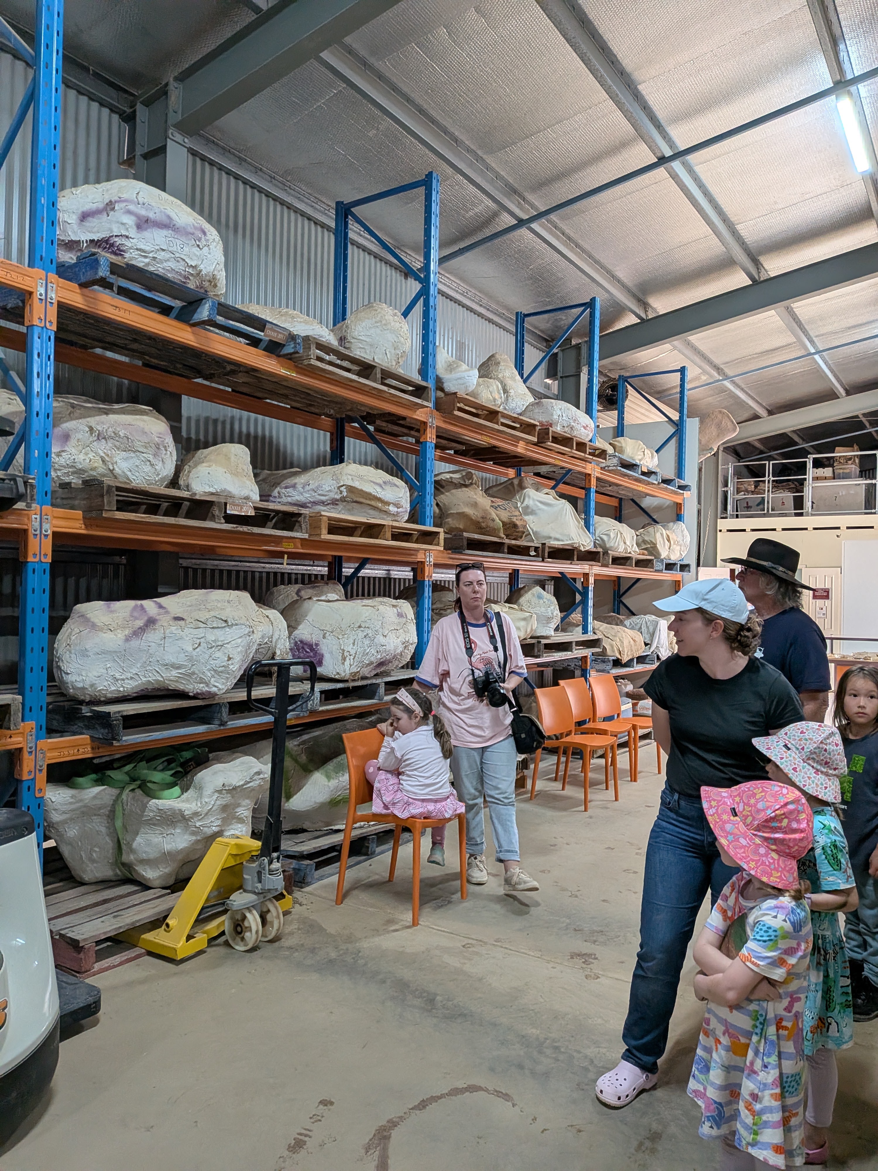The fossil storage room at the Australian Age of Dinosaurs
