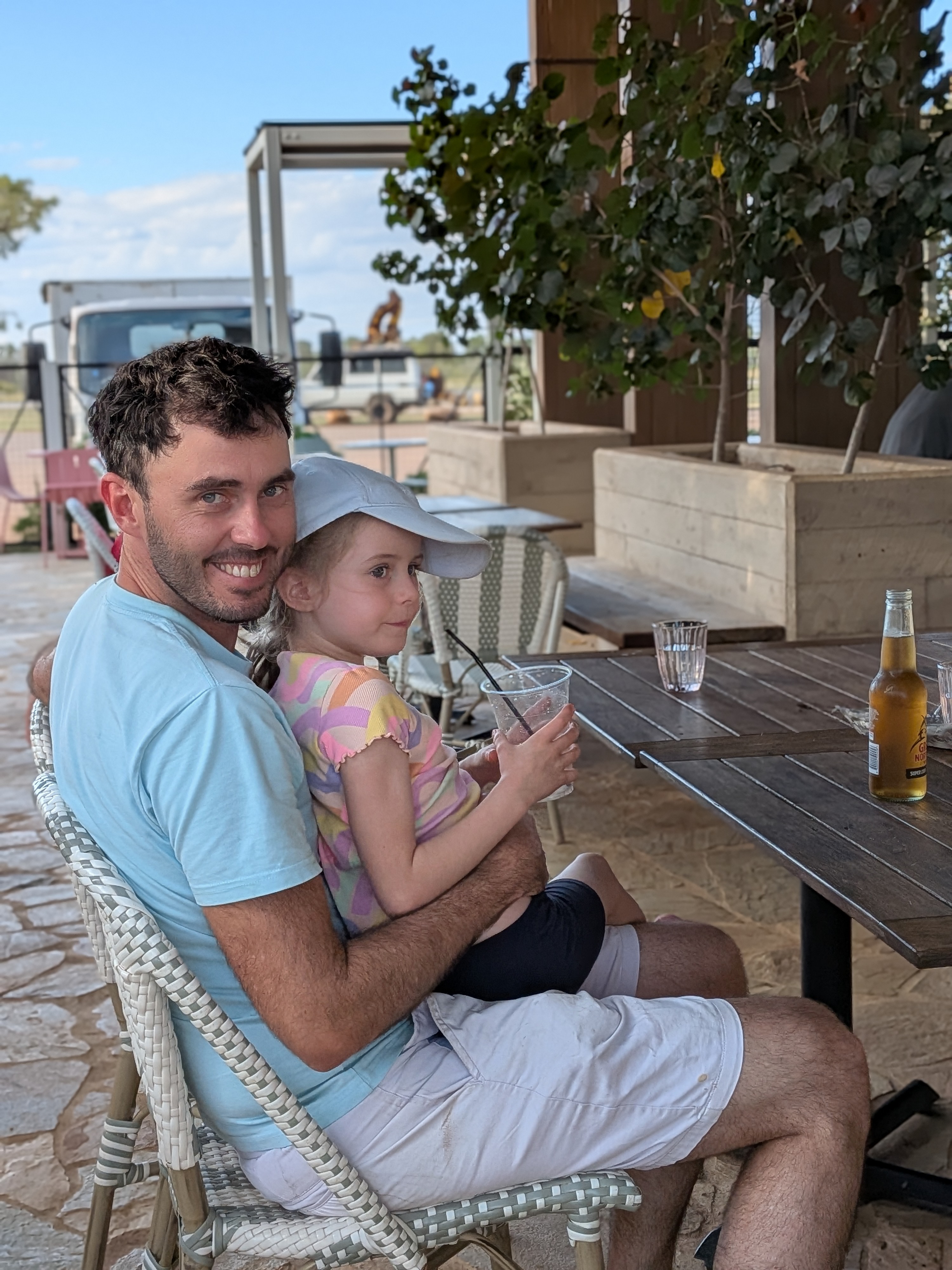 Dylan and Hazel at the Barkly Homestead pub